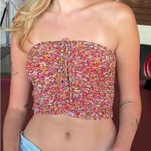 Red Floral Tube Top Cami Urban Oufitters size Medium